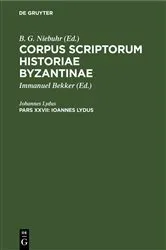 Book cover of Ioannes Lydus by Johannes Lydus
