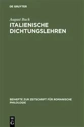 Book cover of Italienische Dichtungslehren by August Buck