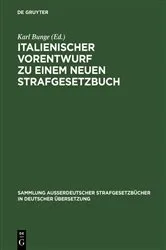 Book cover of Italienischer Vorentwurf zu einem neuen Strafgesetzbuch by Unknown