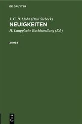 Book cover of J. C. B. Mohr (Paul Siebeck): Neuigkeiten. 3/1934 by H. Laupp’sche Buchhandlung