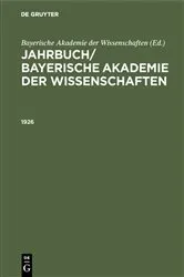 Book cover of Jahrbuch/ Bayerische Akademie der Wissenschaften. 1926 by Bayerische Akademie der Wissenschaften