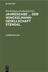 Book cover of Jahresgabe ... der Winckelmann-Gesellschaft Stendal. 1942 by Winckelmann-Gesellschaft
