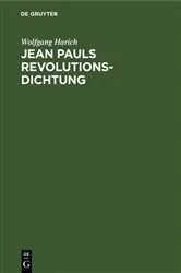Book cover of Jean Pauls Revolutionsdichtung by Wolfgang Harich