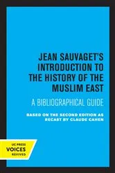 Book cover of Jean Sauvaget's Introduction to the History of the Muslim East by Jean Sauvaget