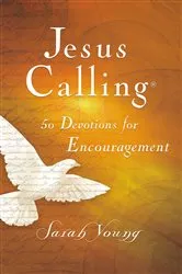Book cover of Jesus Calling, 50 Devotions for Encouragement, with Scripture References by Sarah Young