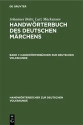 Book cover of Johannes Bolte; Lutz Mackensen: Handwörterbuch des deutschen Märchens. Band 1 by Johannes Bolte