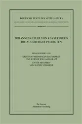 Book cover of Johannes Geiler von Kaysersberg, Die Augsburger Predigten by Kristina Freienhagen-Baumgardt