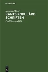Book cover of Kants Populäre Schriften by Immanuel Kant