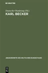 Book cover of Karl Becker by Deutscher Bundestag