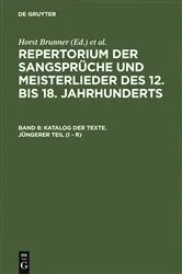 Book cover of Katalog der Texte. Jüngerer Teil (I - R) by Horst Brunner