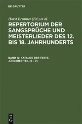 Book cover of Katalog der Texte. Jüngerer Teil (S - V) by Horst Brunner