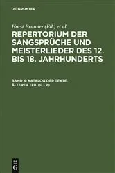 Book cover of Katalog der Texte. Älterer Teil (G - P) by Horst Brunner