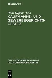 Book cover of Kaufmanns- und Gewerbegerichtsgesetz by Hans Depène