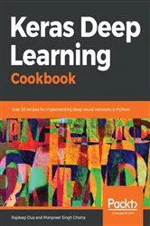 Book cover of Keras Deep Learning Cookbook by Rajdeep Dua