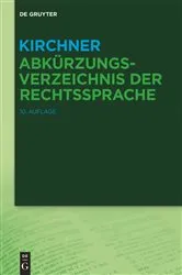 Book cover of Kirchner – Abkürzungsverzeichnis der Rechtssprache (10th ed.) by Hildebert Kirchner