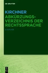 Book cover of Kirchner – Abkürzungsverzeichnis der Rechtssprache (9th ed.) by Unknown
