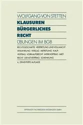 Book cover of Klausuren BÃ¼rgerliches Recht (4th ed.) by Wolfgang v. Stetten