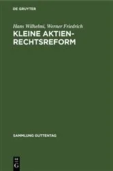 Book cover of Kleine Aktienrechtsreform by Unknown