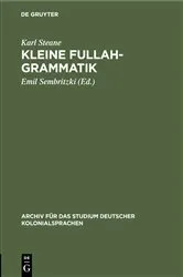 Book cover of Kleine Fullah-Grammatik by Karl Steane