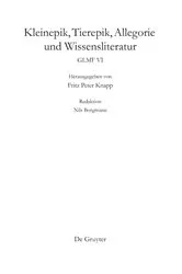 Book cover of Kleinepik, Tierepik, Allegorie und Wissensliteratur by Fritz Peter Knapp