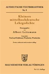 Book cover of Kleinere mittelhochdeutsche Lehrgedichte (2nd ed.) by Albert Leitzmann