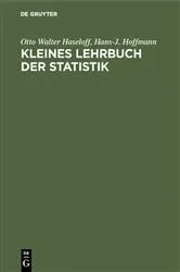 Book cover of Kleines Lehrbuch der Statistik (4th ed.) by Otto Walter Haseloff