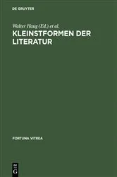 Book cover of Kleinstformen der Literatur by Walter Haug