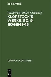 Book cover of Klopstock’s Werke, Bd. 9. Bogen 1–15 by Friedrich Gottlieb Klopstock