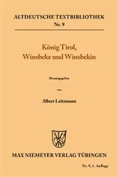 Book cover of König Tirol, Winsbeke und Winsbekin by Unknown