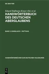 Book cover of Knoblauch - Matthias by Eduard Hoffmann-Krayer