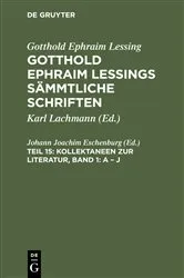 Book cover of Kollektaneen zur Literatur, Band 1: A – J by Johann Joachim Eschenburg