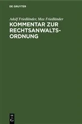 Book cover of Kommentar zur Rechtsanwaltsordnung (2nd ed.) by Unknown