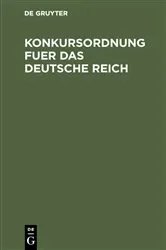 Book cover of Konkursordnung fuer das Deutsche Reich by Unknown