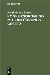 Book cover of Konkursordnung mit Einführungsgesetz (8th ed.) by Reinhold von Sydow