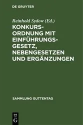 Book cover of Konkursordnung mit Einführungsgesetz, Nebengesetzen und Ergänzungen (5th ed.) by Reinhold Sydow