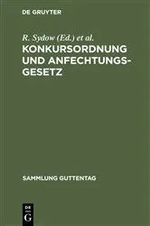Book cover of Konkursordnung und Anfechtungsgesetz (13th ed.) by R. Sydow