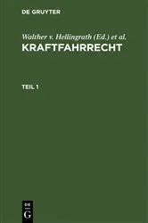 Book cover of Kraftfahrrecht. Teil 1 (4th ed.) by Walther v. Hellingrath