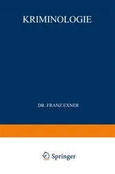 Book cover of Kriminologie (3rd ed.) by Franz Exner