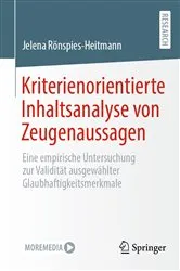 Book cover of Kriterienorientierte Inhaltsanalyse von Zeugenaussagen by Jelena Rönspies-Heitmann