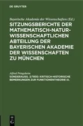 Book cover of Kritisch-historische Bemerkungen zur Funktionentheorie III. by Alfred Pringsheim