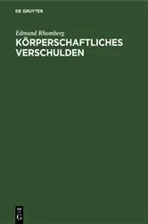 Book cover of Körperschaftliches Verschulden by Unknown
