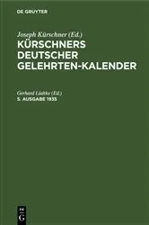 Book cover of Kürschners Deutscher Gelehrten-Kalender. 5. Ausgabe 1935 (5th ed.) by Gerhard Lüdtke
