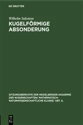 Book cover of Kugelförmige Absonderung by Wilhelm Salomon
