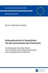 Book cover of Kulturgueterschutz in Deutschland mit den Instrumenten des Privatrechts by Anna A. Rozovskaya-Lampey