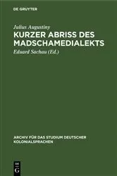 Book cover of Kurzer Abriß des Madschamedialekts by Unknown