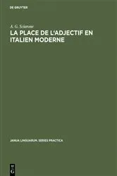 Book cover of La place de l'adjectif en italien moderne by A. G. Sciarone
