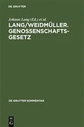 Book cover of Lang/Weidmüller. Genossenschaftsgesetz (34th ed.) by Unknown