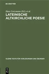 Book cover of Lateinische altkirchliche Poesie (3rd ed.) by Unknown