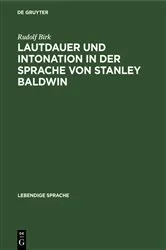 Book cover of Lautdauer und Intonation in der Sprache von Stanley Baldwin by Rudolf Birk