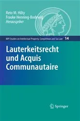 Book cover of Lauterkeitsrecht und Acquis Communautaire by Unknown